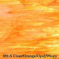 Clear Orange Opal Wispy