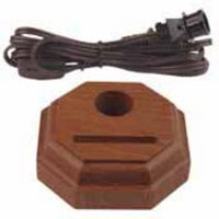 4" Octagon Cherry wood Fan Base & Cord