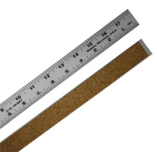 18" Cork Backed Ruler