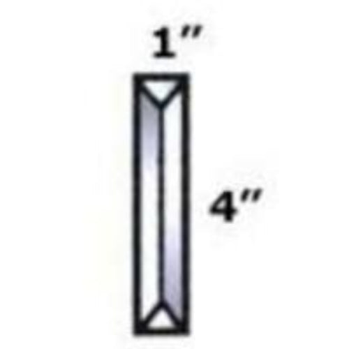 1" X 4" Beveled Rectangle