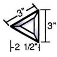 3" X 3" X 3" Beveled Triangle