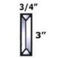 3/4" x 3" Beveled Rectangle