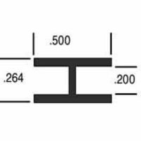 1/2" Flat "H" Lead Came (3' pc.)