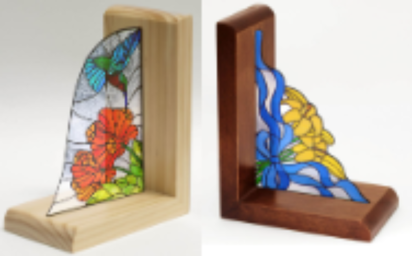 Natural Clear Finished Book Ends - pair