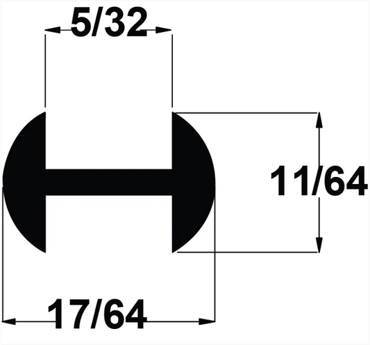 11/64" Round "H" Lead Came (3' pc.)