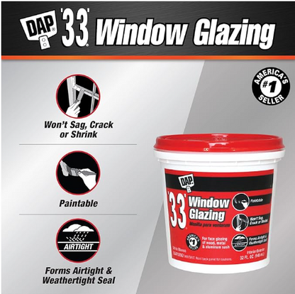 DAP 33 Glazing putty 32oz.