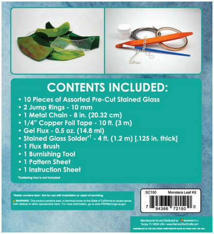 Stained Glass Monstera Leaf Kit