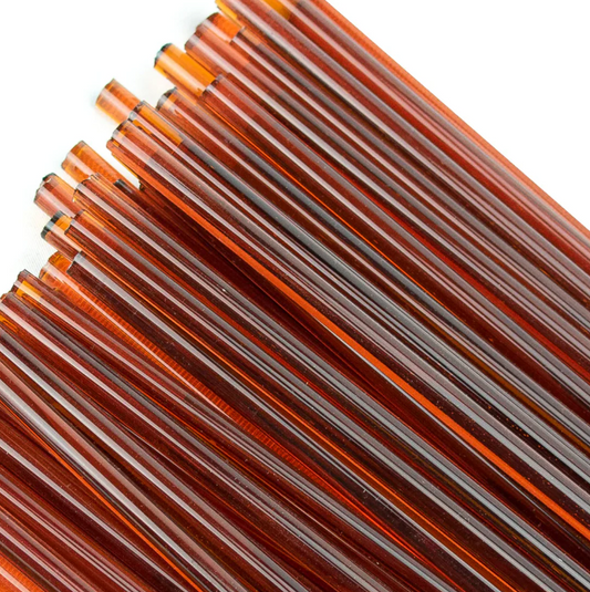 Medium Amber Transparent Glass Rod