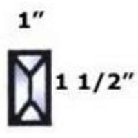 1" X 1-1/2" Beveled Rectangle
