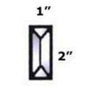1" X 2" Beveled Rectangle