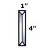 1" X 4" Beveled Rectangle
